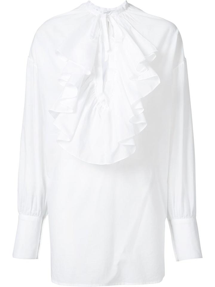 Tome Ruffle Detail Shirt, Women's, Size: Xs, White, Cotton