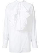 Tome Ruffle Detail Shirt, Women's, Size: Xs, White, Cotton