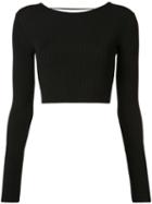 Cushnie Et Ochs - Laced Back Cropped Top - Women - Polyester/viscose - M, Black, Polyester/viscose