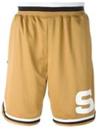 Stussy Logo Print Track Shorts, Men's, Size: Xl, Yellow/orange, Polyester