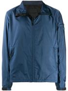 Prada High Collar Boxy Windbreaker - Blue