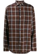 Nn07 Check Print Shirt - Brown