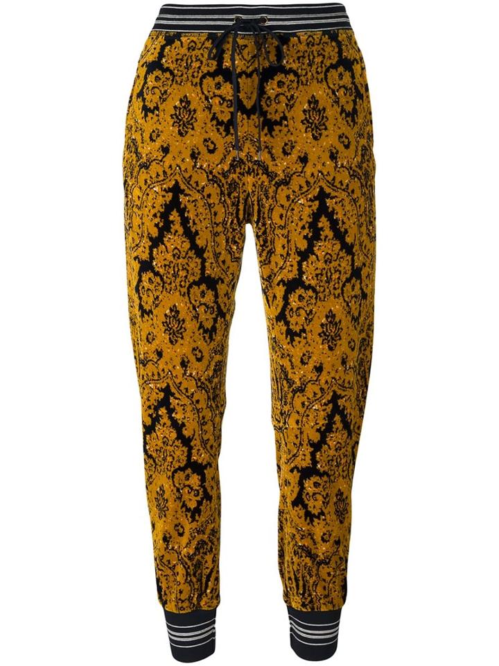 Chloé Velvet Jacquard Joggers, Women's, Size: 38, Blue, Cotton/polyester