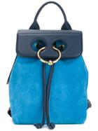 Jw Anderson Pierce Leather Flap Backpack - Blue