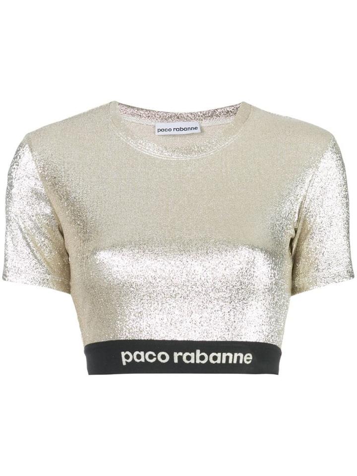 Paco Rabanne Stretch Lurex Top - Gold