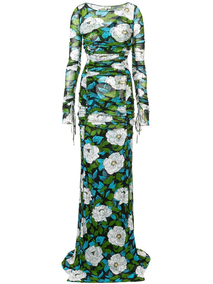 Dvf Diane Von Furstenberg Long Sleeves Floral Dress - Green