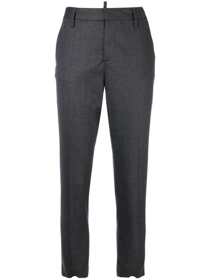 Dsquared2 - Cropped Tailored Trousers - Women - Polyester/spandex/elastane/virgin Wool - 40, Grey, Polyester/spandex/elastane/virgin Wool