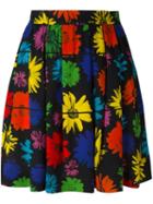 Moschino Floral Print Skirt, Women's, Size: 40, Black, Rayon