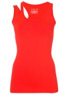 Helmut Lang Cut Out Detail Top - Red