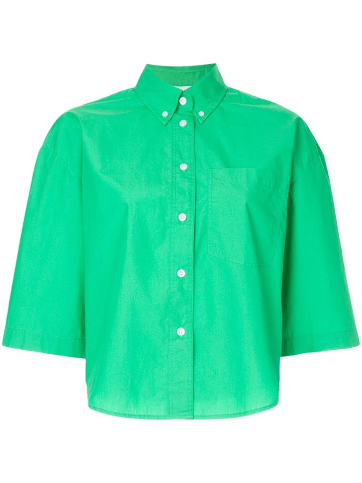 Ck Calvin Klein Cool Easy Cropped Shirt - Green