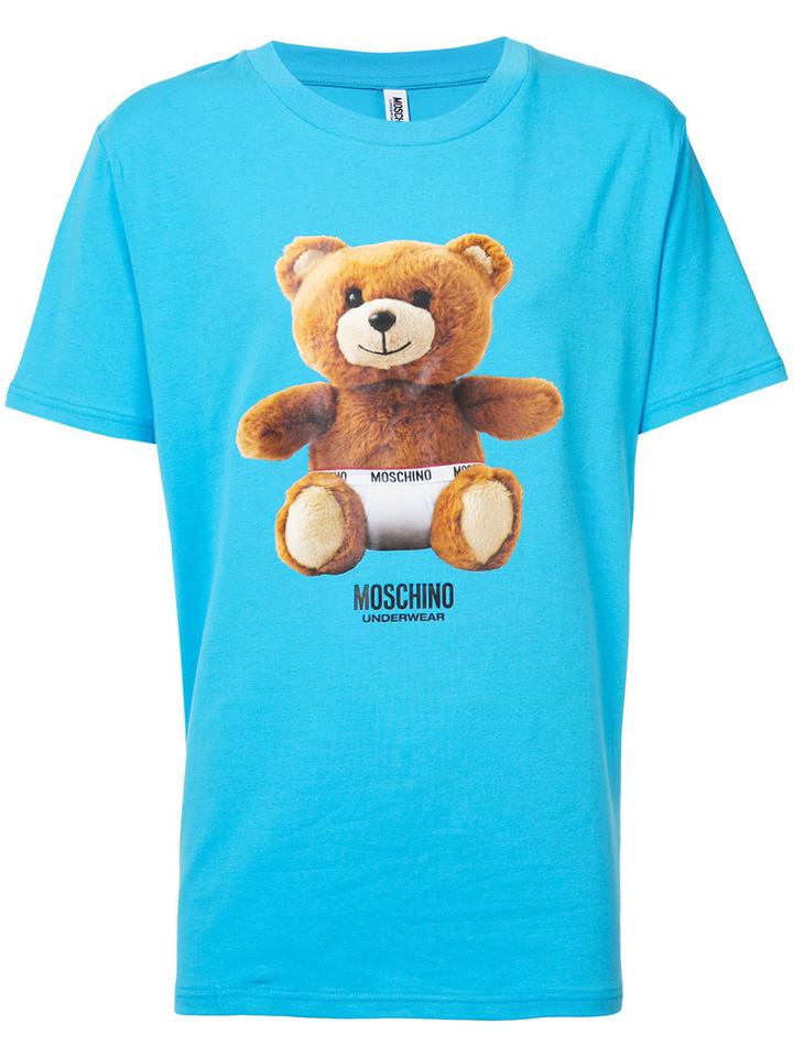 Moschino - Underwear Teddy Bear T-shirt - Men - Cotton/spandex/elastane - L, Blue, Cotton/spandex/elastane
