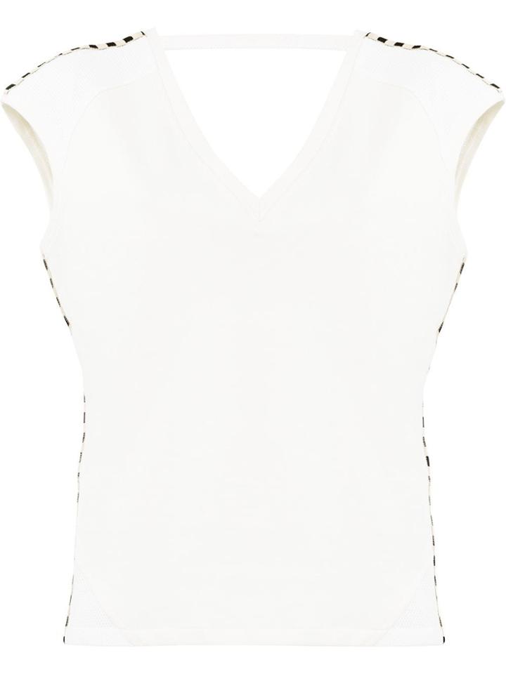 Maison Ullens Side Stripe Top - White