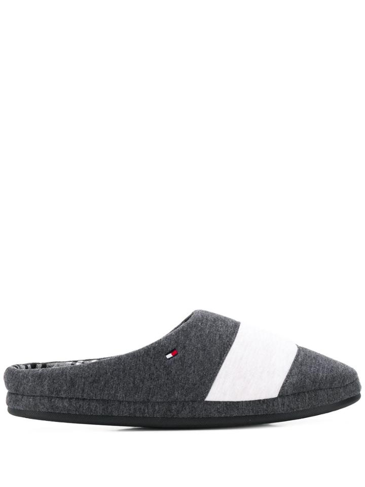 Tommy Hilfiger Stripe Details Slippers - Grey