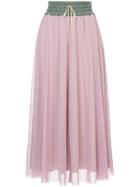 Tu Es Mon Trésor Mesh Maxi Skirt - Pink & Purple