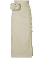 Flow The Label Belt Bag Pencil Skirt - Brown