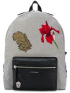 Alexander Mcqueen Embroidered Backpack - Grey