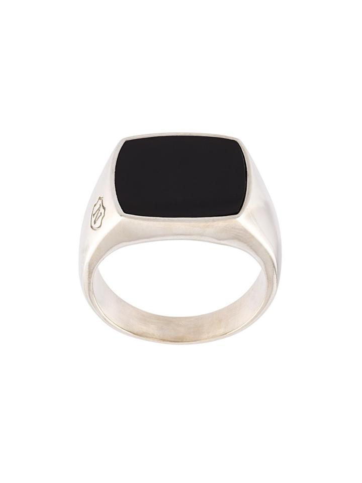 Nialaya Jewelry Onyx Cocktail Ring - Grey
