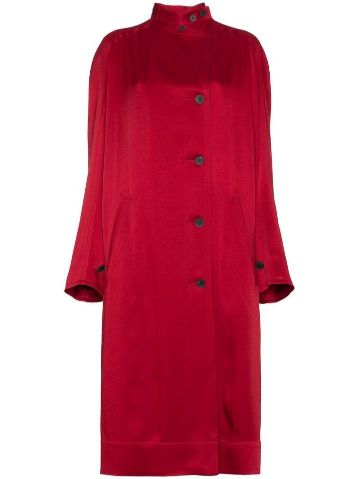 Haider Ackermann Single Breasted Raglan Sleeve Coat - Red