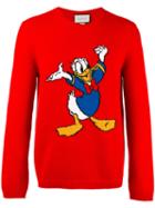 Gucci - Sweater With Donald Duck - Men - Wool - S, Red, Wool