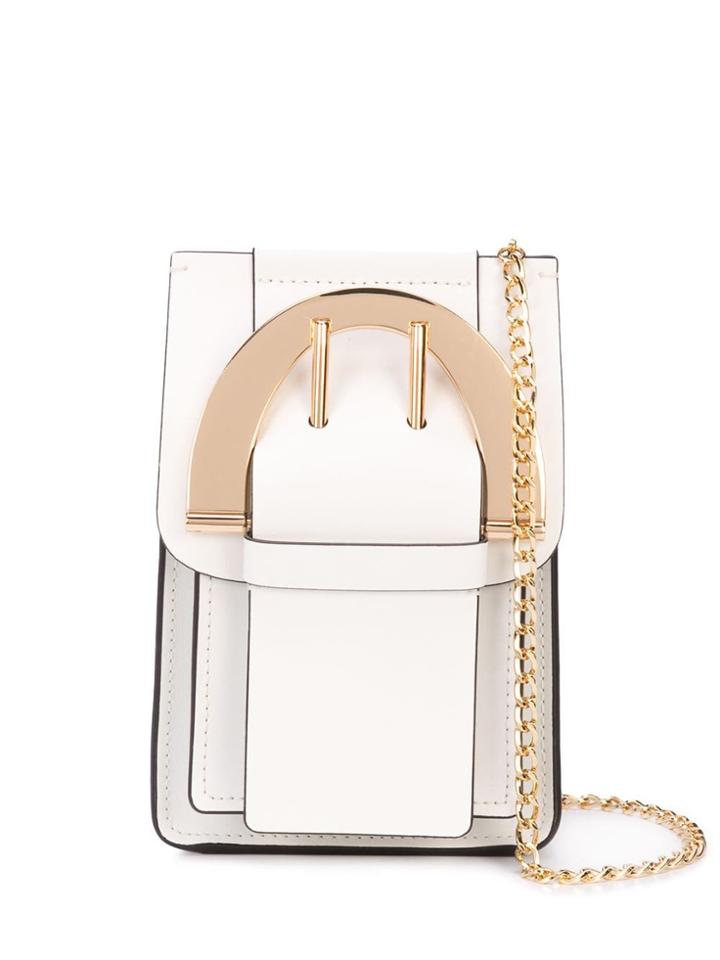 Zac Zac Posen Biba Buckle Phone Chain Crossbody Bag - White