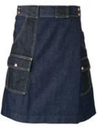 Ganryu Comme Des Garcons - Wrap Front Shorts - Men - Cotton/cupro - L, Blue, Cotton/cupro