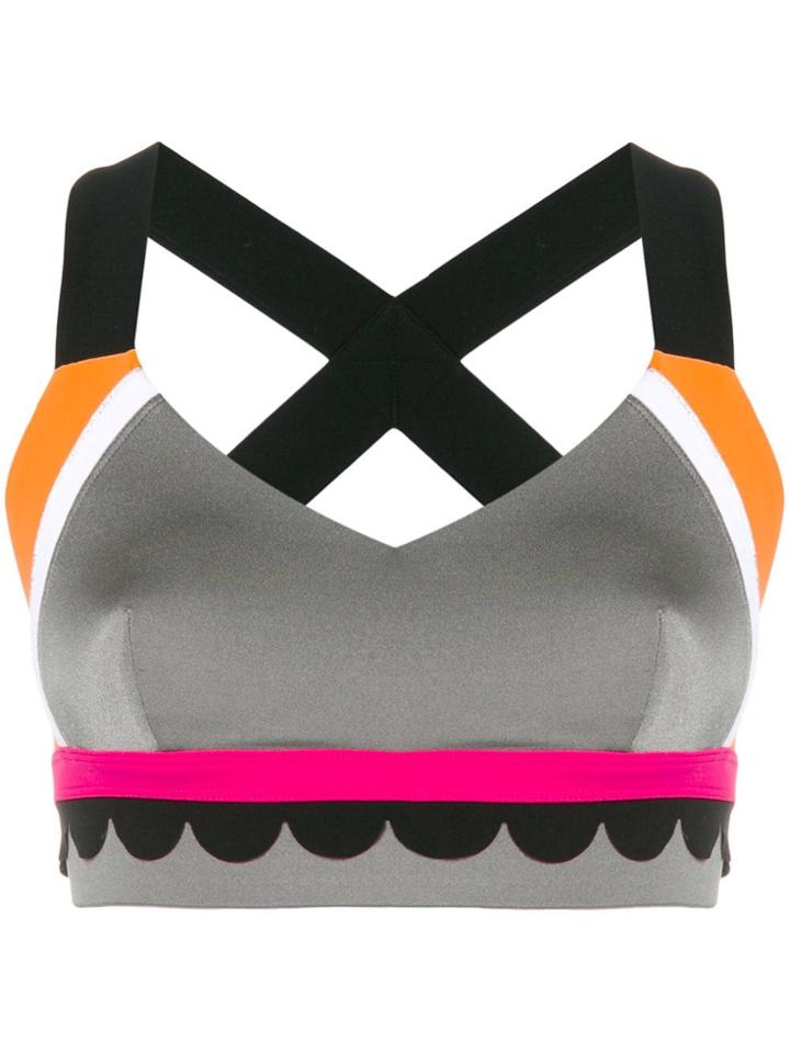 No Ka' Oi Colour-block Compression Top - Grey