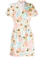 Chanel Pre-owned Abstract Print Mini Dress - Blue