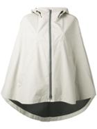 Herno - Hooded Cape Jacket - Women - Polyester/fluorofibra - 44, Women's, Nude/neutrals, Polyester/fluorofibra