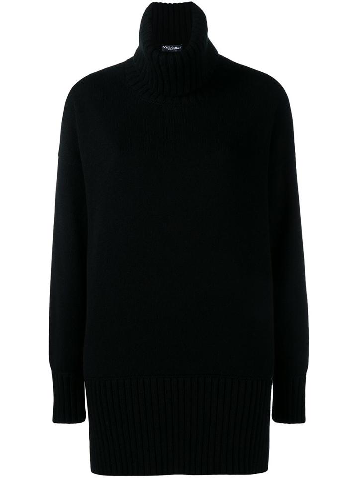 Dolce & Gabbana Oversized Rollneck Sweater, Women's, Size: 40, Black, Cashmere