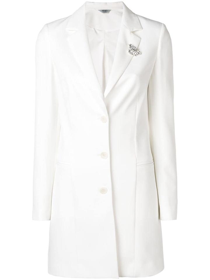 Liu Jo Embellished Detail Longline Blazer - White