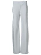 Peter Cohen Elastic Waistband Straight Trousers, Women's, Size: Xs, Grey, Silk