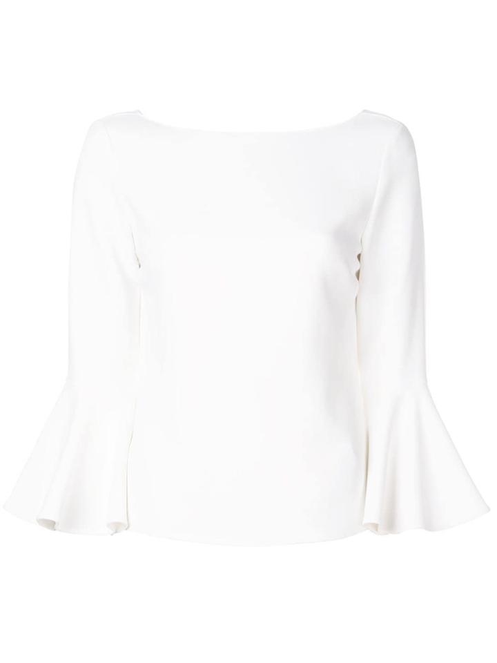 Carolina Herrera Flared-sleeve V-back Blouse - White