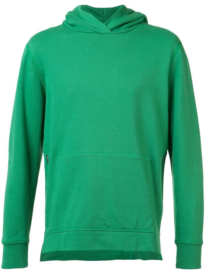 John Elliott Zipped Side Pockets Hoodie, Men's, Size: Xl, Green, Cotton