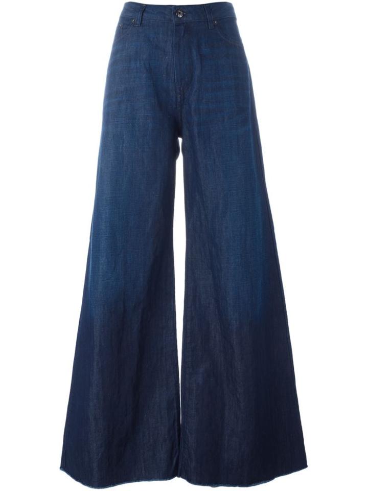 Diesel Wide Leg Jeans, Women's, Size: 25, Blue, Cotton/linen/flax