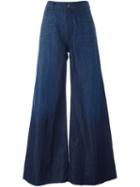 Diesel Wide Leg Jeans, Women's, Size: 25, Blue, Cotton/linen/flax