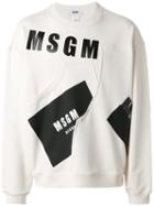 Msgm - Logo Print Sweatshirt - Men - Cotton - S, White, Cotton