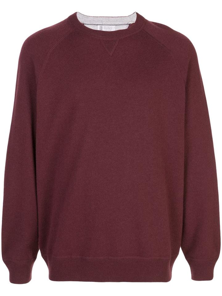 Brunello Cucinelli Raglan Sleeve Jumper - Red