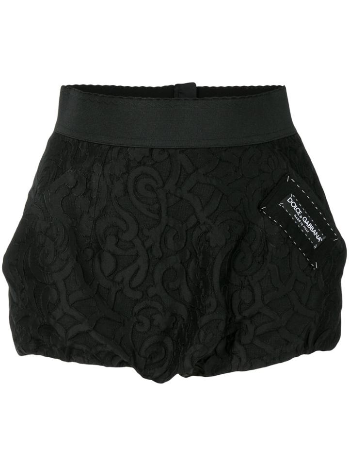 Dolce & Gabbana Lace Brocade Shorts - Black
