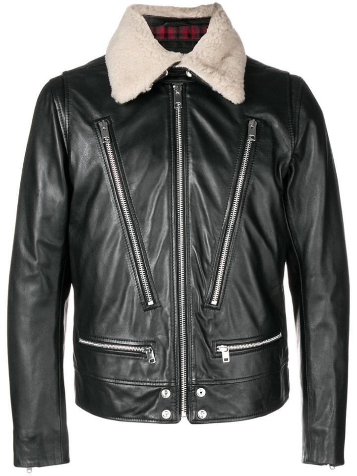Diesel Shearling Biker Jacket - Black