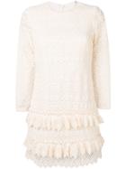 Philosophy Di Lorenzo Serafini Ruffle Detail Crochet Dress - White