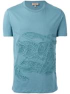 Burberry - Embroidered T-shirt - Men - Cotton - S, Blue, Cotton