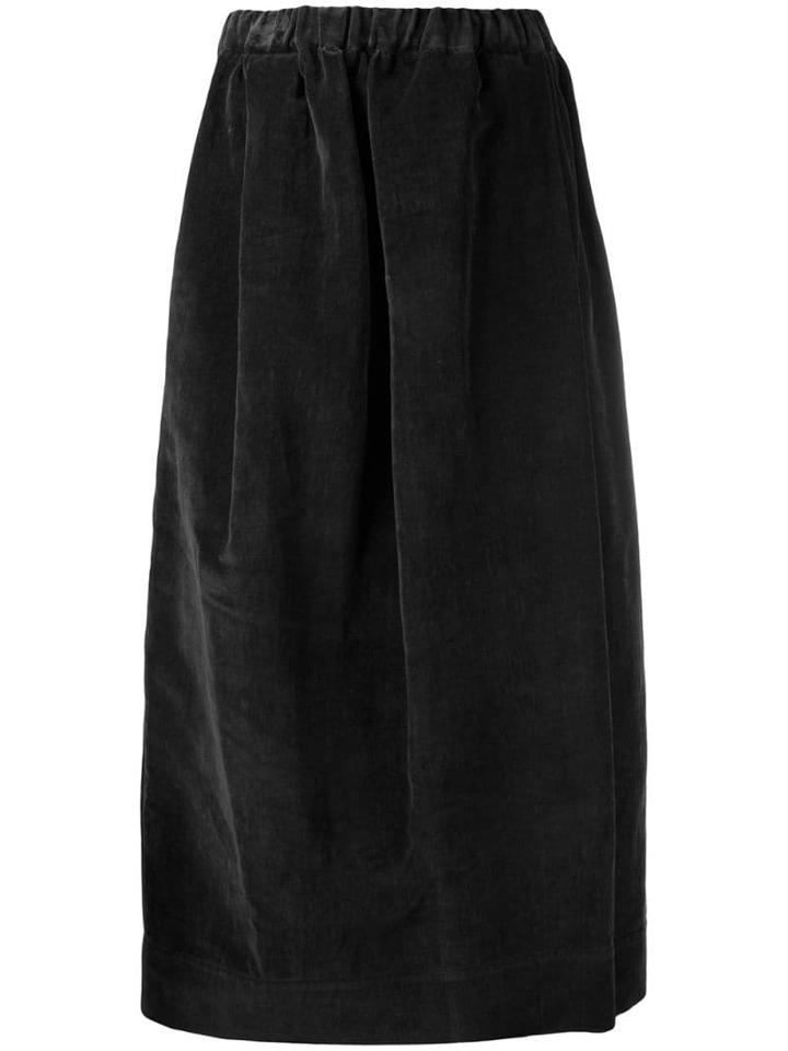 Lemaire Velvet Elasticated Skirt - Black