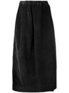 Lemaire Velvet Elasticated Skirt - Black