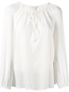 Diane Von Furstenberg Drawstring V-neck Blouse