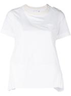 Sacai Shoulder Zip Detail T-shirt, Women's, Size: 1, White, Cotton/polyester