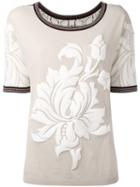 Twin-set - Contrast Panel Knitted Top - Women - Cotton - S, Nude/neutrals, Cotton