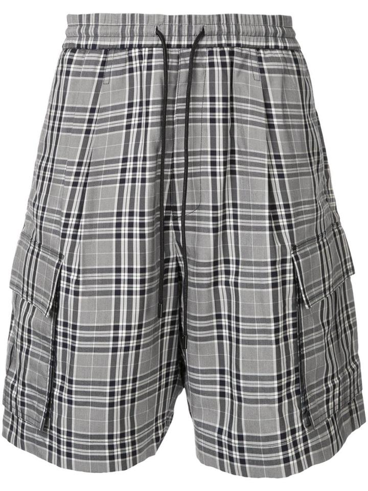 Juun.j Check Shorts - Grey