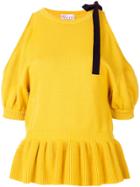 Red Valentino Cold Shoulder Knit Top - Yellow & Orange