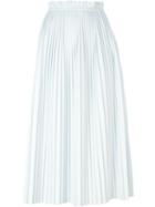 Mm6 Maison Margiela Pleated High Waisted Skirt, Women's, Size: 42, White, Polyester/polyurethane/viscose