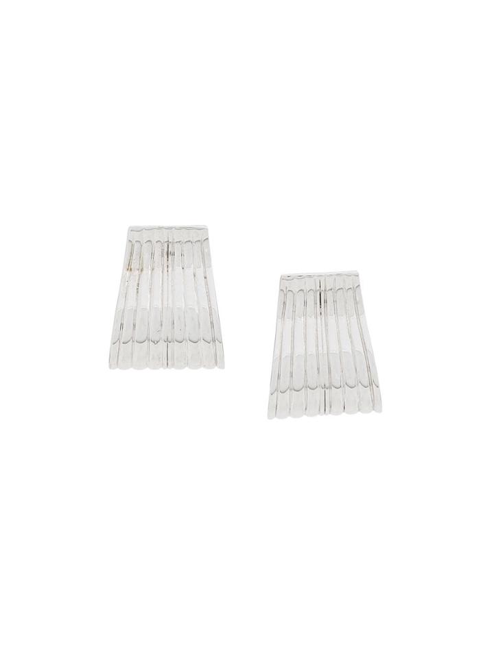 Nina Ricci Vintage 1980's Textured Earrings - Silver